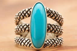 Genuine Sleeping Beauty Turquoise Sterling Silver Native American  Ring